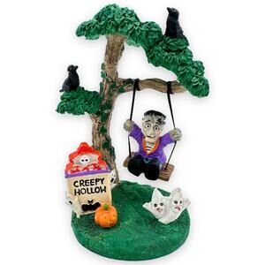 Vintage Halloween Town Frankenstein’s monster Spooky Tree Swing Figurine